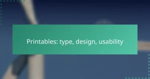 Printables: type, design, usability