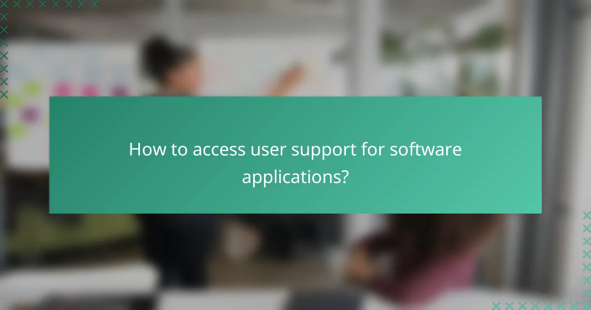 How to access user support for software applications?