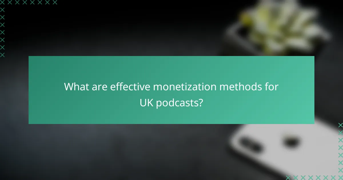 What are effective monetization methods for UK podcasts?