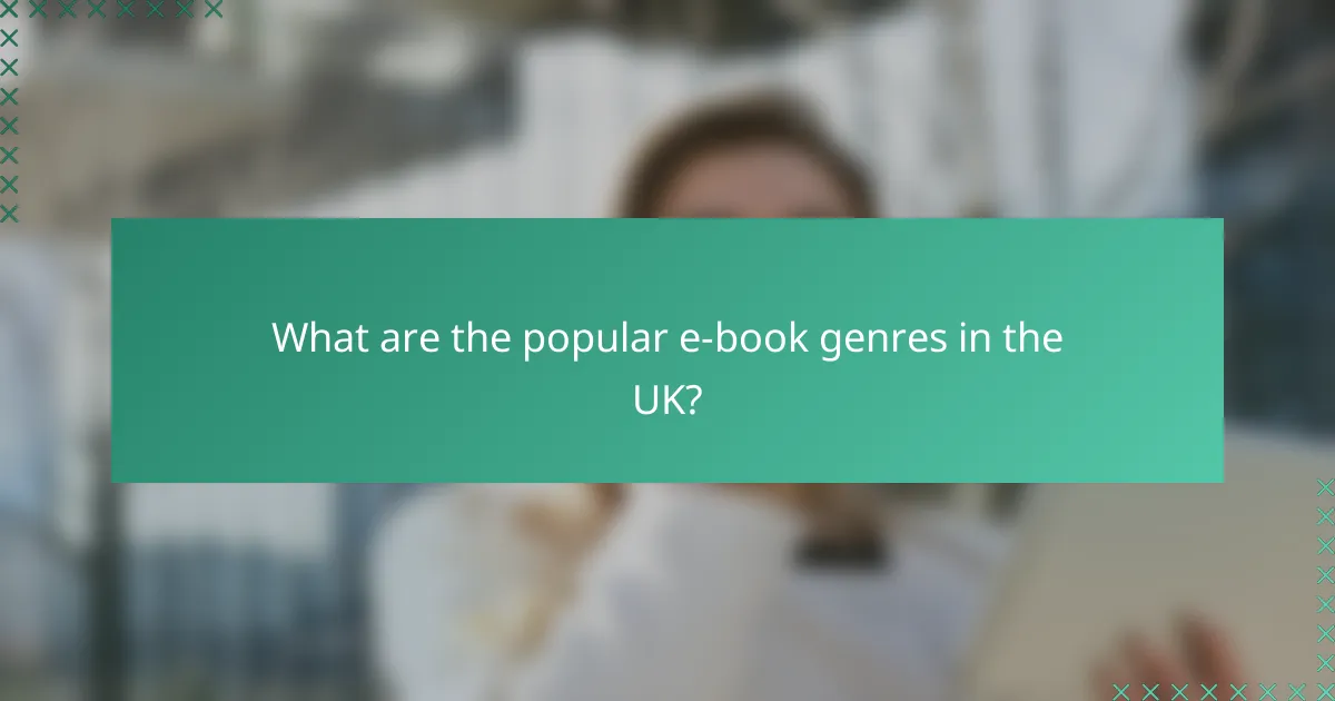 What are the popular e-book genres in the UK?