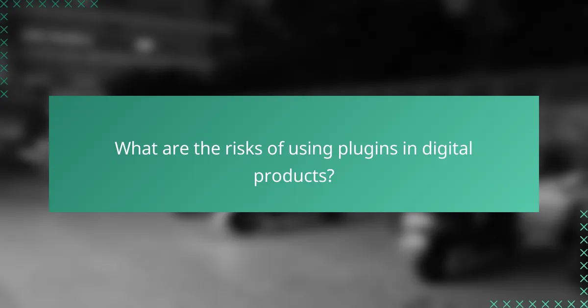 What are the risks of using plugins in digital products?