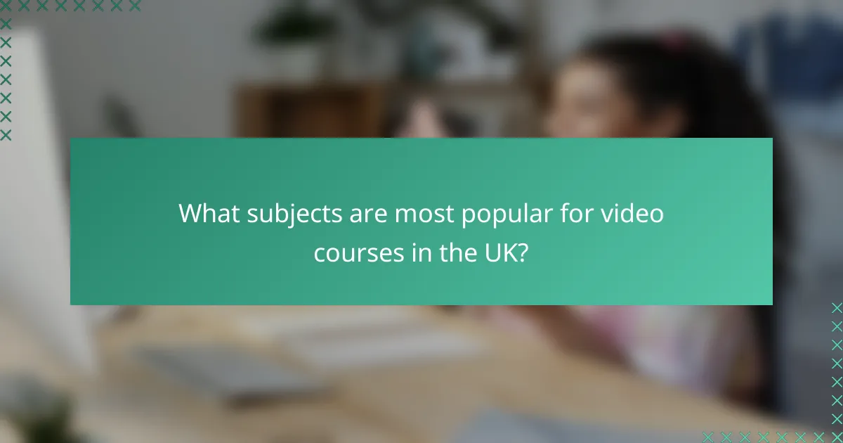 What subjects are most popular for video courses in the UK?
